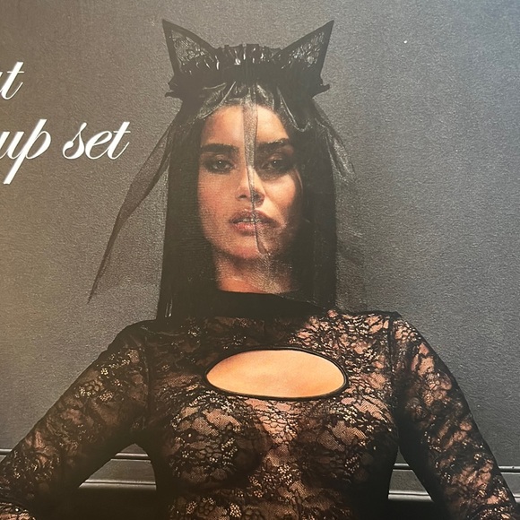 Cat Headband with Sheer Black Veil - Picture 2 of 7